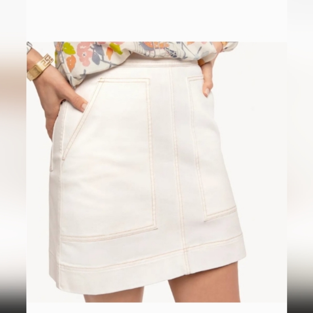 Isla denim skirt pearl white